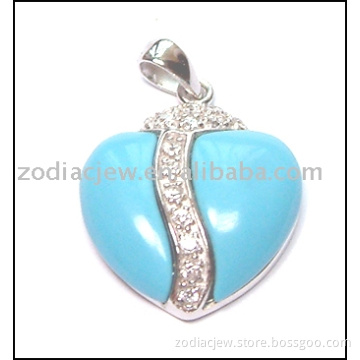925 sterling silver pendant with turquoise